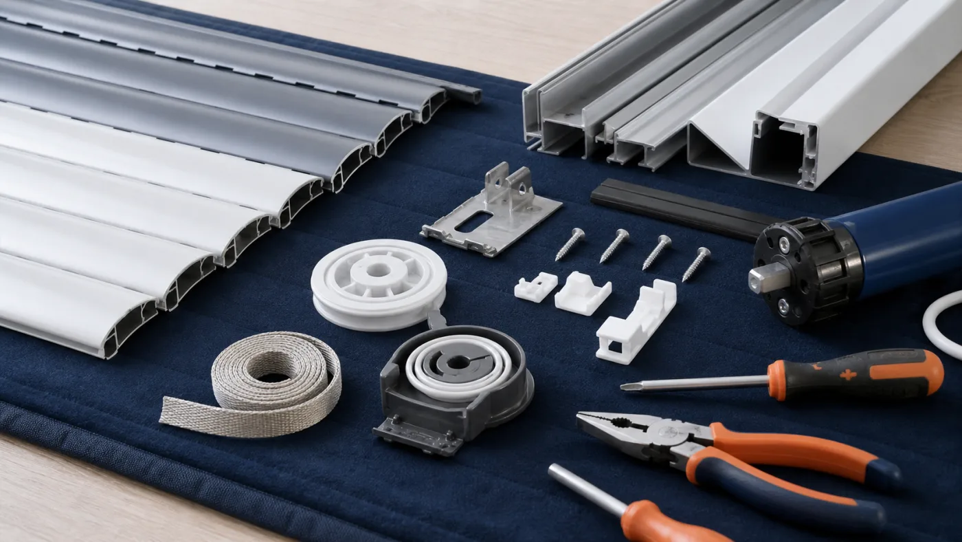 Rolladen Reparatur in 2340 Mödling: Fenster mit Rolladen, Führungsschienen und Motor-/Gurtbedienung – Service in Niederösterreich